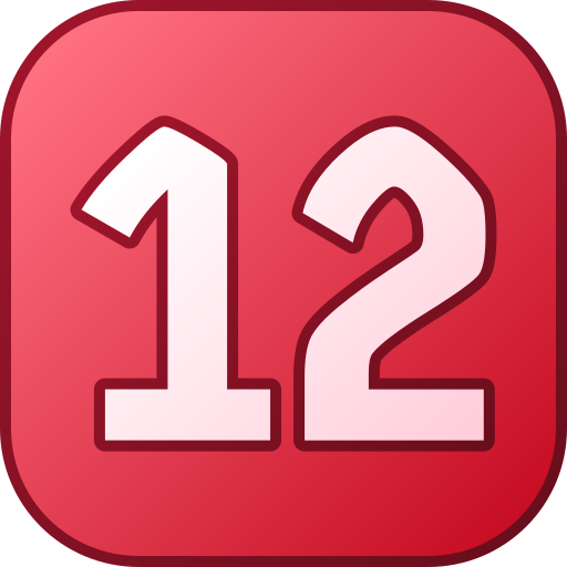 numero 12 icono gratis