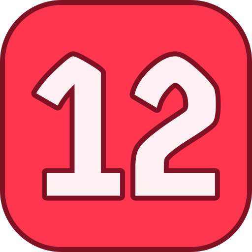 numero 12 icono gratis