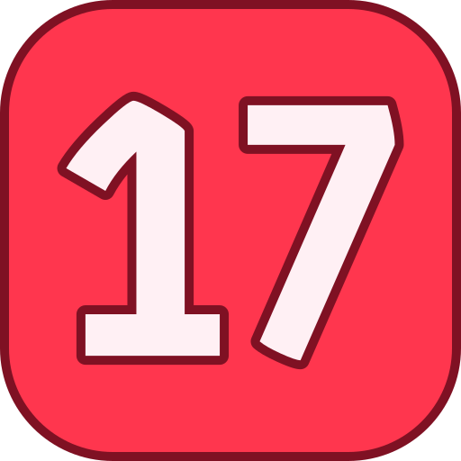 número 17 icono gratis