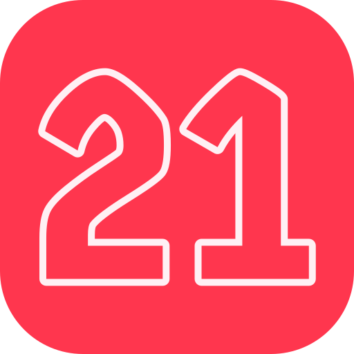 numéro 21 Icône gratuit