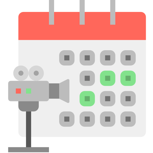 calendario de rodaje icono gratis