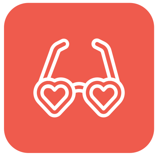 gafas de corazon icono gratis