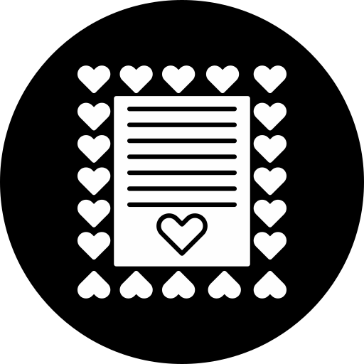 carta de amor icono gratis