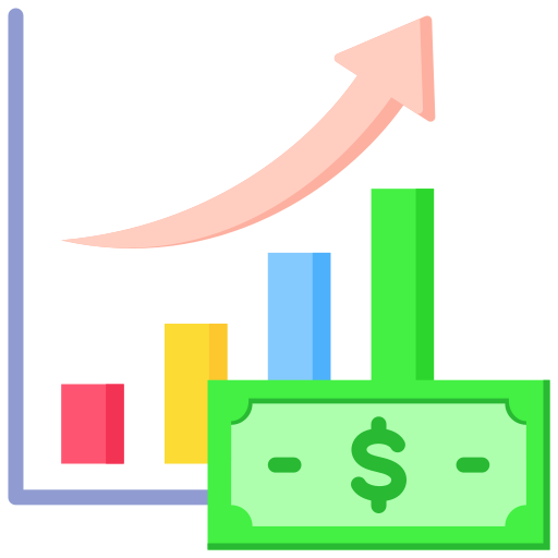 crecimiento económico icono gratis