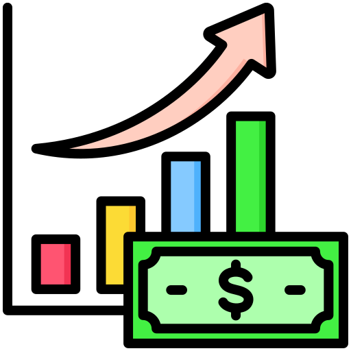 crecimiento económico icono gratis