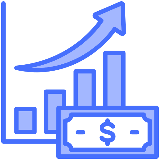 crecimiento económico icono gratis