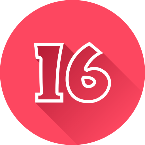 número 16 icono gratis