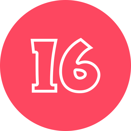 número 16 icono gratis