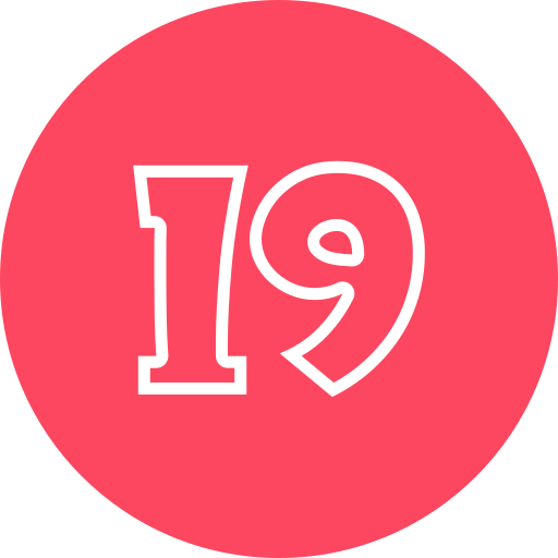 numéro 19 Icône gratuit numéro 19 Icône gratuit