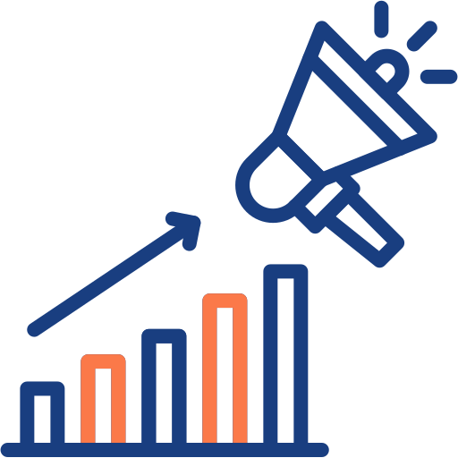 crecimiento del marketing icono gratis