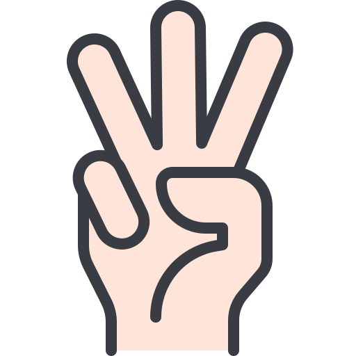 Three fingers - Free hands and gestures icons