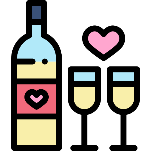 Wine Detailed Rounded Lineal color icon