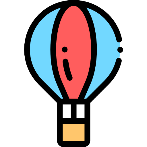 Hot air balloon Detailed Rounded Lineal color icon