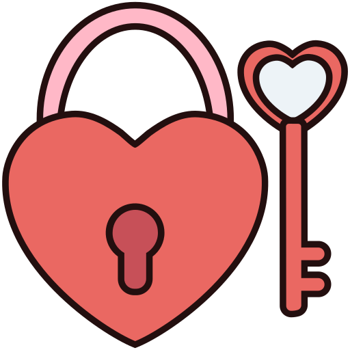 candado de amor icono gratis
