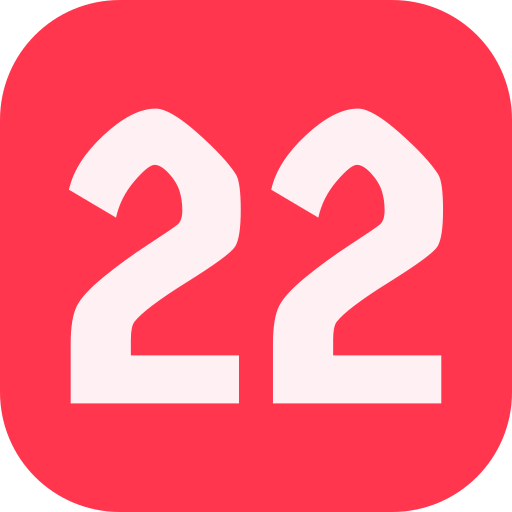 número 22 icono gratis