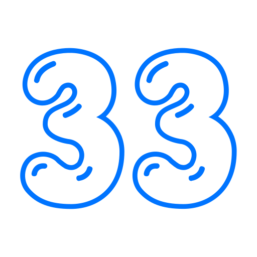 33 Icône gratuit 33 Icône gratuit