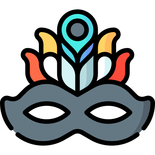 máscara de carnaval icono gratis