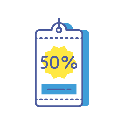50 pourcent Icône gratuit 50 pourcent Icône gratuit