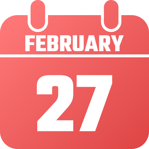 February - Free time and date icons