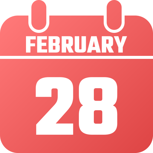 February 28 - Free time and date icons