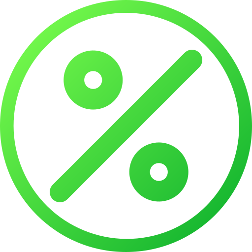 por ciento icono gratis