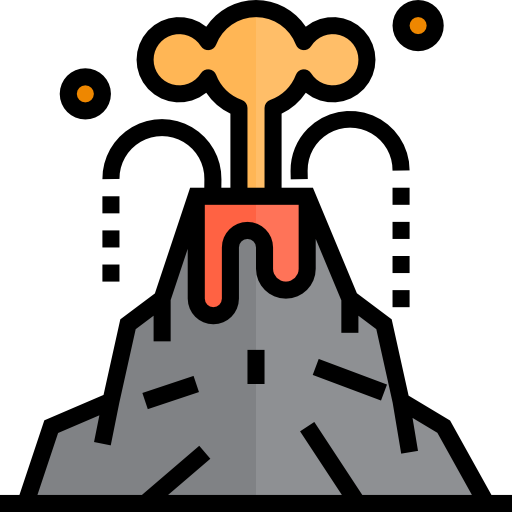 Volcano srip Lineal Color icon