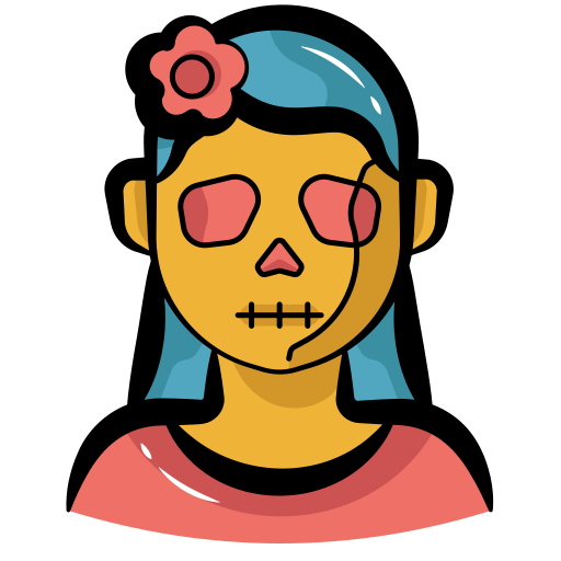 maquillaje de calavera de azúcar icono gratis