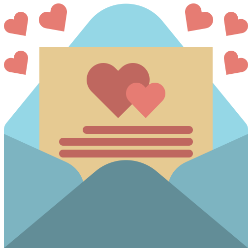 carta de amor icono gratis