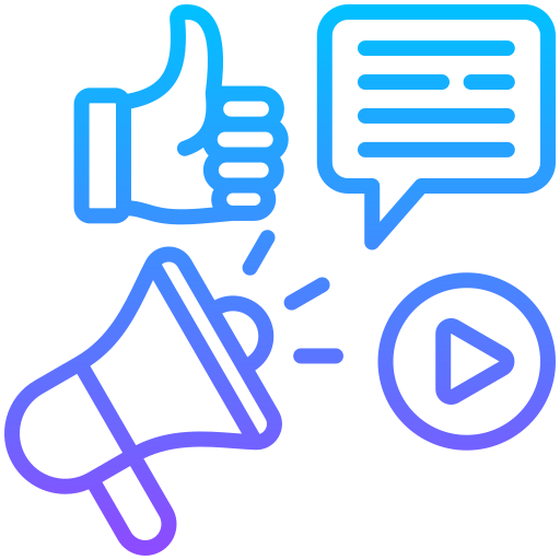 marketing de medios sociales icono gratis