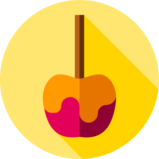 manzana caramelizada icono gratis