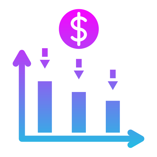 depreciación icono gratis