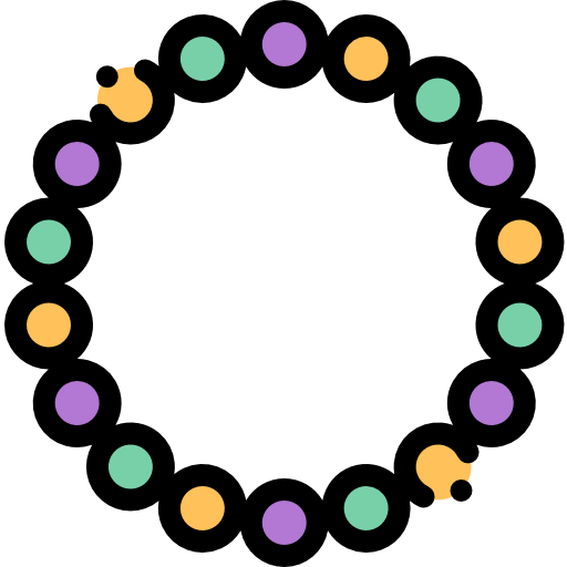 Beads Detailed Rounded Lineal color icon