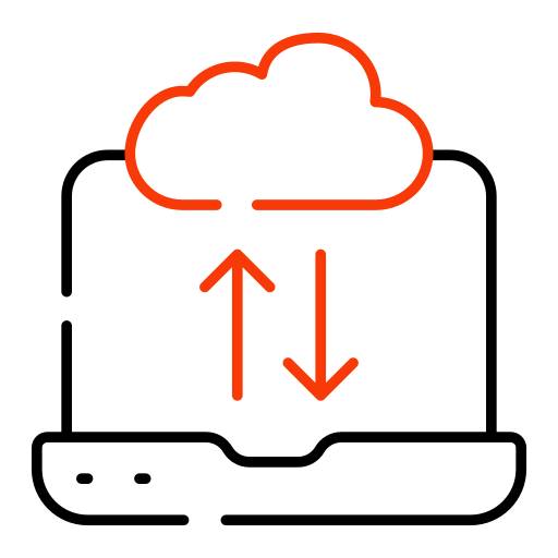 transferencia de datos en la nube icono gratis