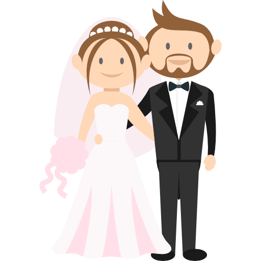 pareja de boda icono gratis