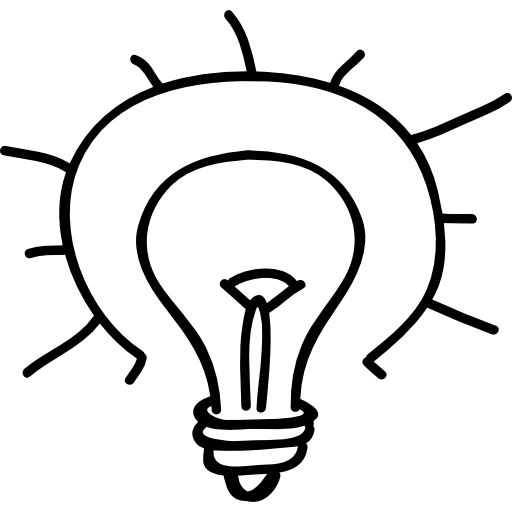 Light bulb Hand Drawn Black icon