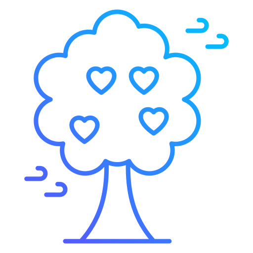 árbol de amor icono gratis