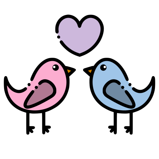 pájaros del amor icono gratis