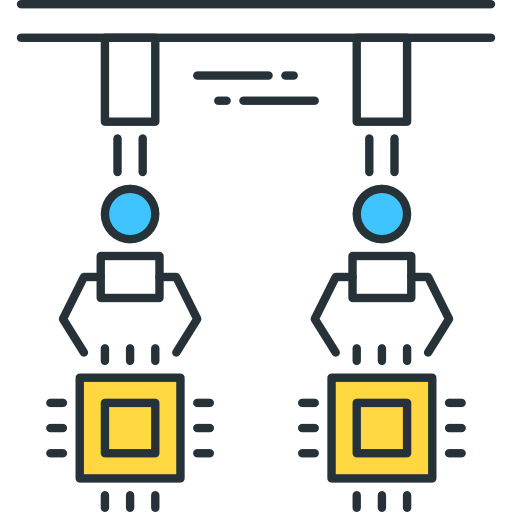 proceso de robótica icono gratis