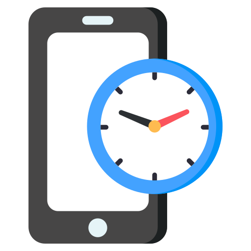 reloj del teléfono icono gratis