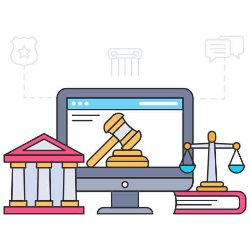 tribunal en línea icono gratis