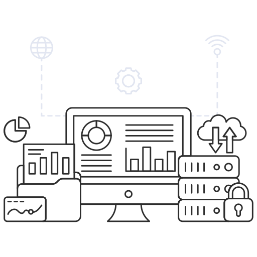 datos en línea icono gratis