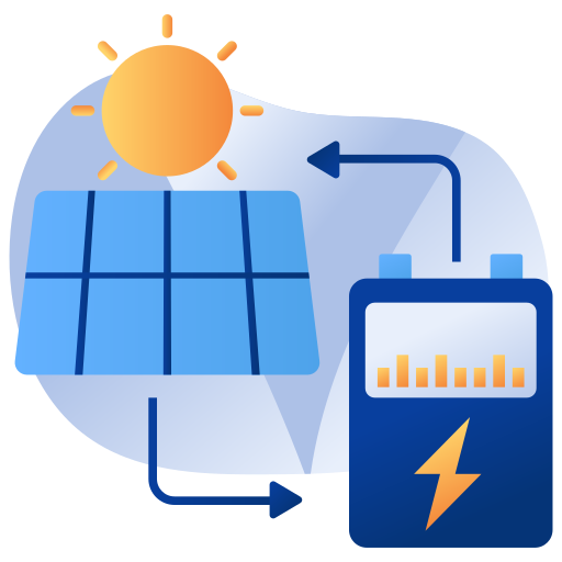 acumulación de energía solar icono gratis