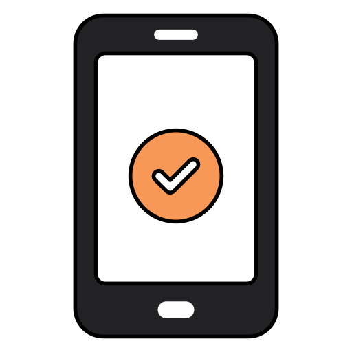 teléfono inteligente verificado icono gratis