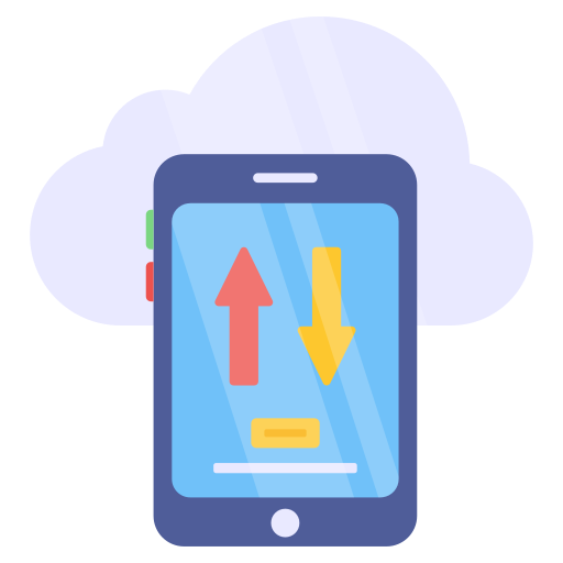 datos móviles en la nube icono gratis