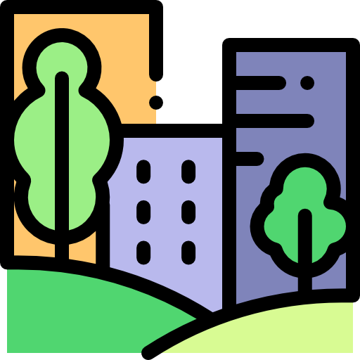 paisaje urbano icono gratis