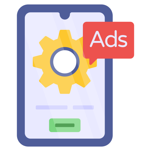 gestión de anuncios móviles icono gratis