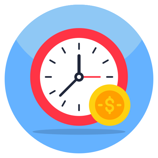 el tiempo es dinero icono gratis