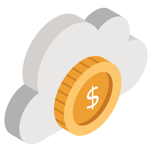 dinero en la nube icono gratis