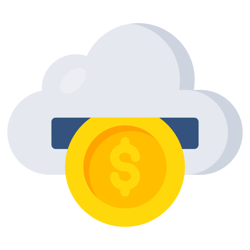 dinero en la nube icono gratis