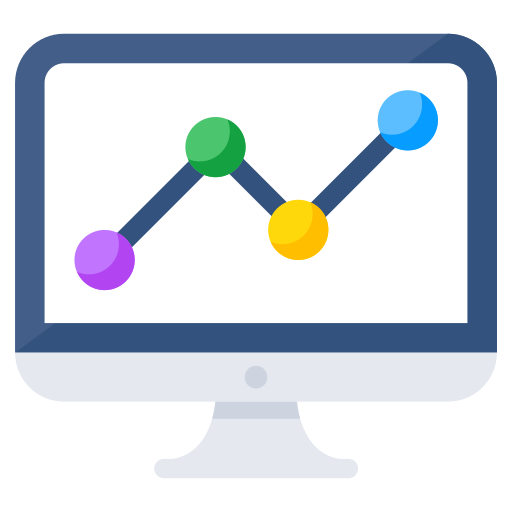 estadísticas en línea icono gratis